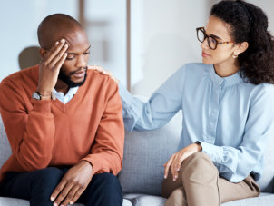 man and woman sitting